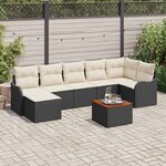 vidaXL Ensemble de canapé de jardin 8 Pièces Noir  blanc