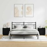 vidaXL Cabinet de chevet avec 2 Pièces Noir 44 x 34 5 x 45 cm