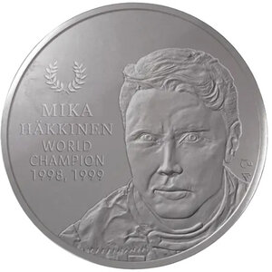 Monnaie MIKA HÄKKINEN Motorsport Legends 1 Oz Argent 2$ Solomon Islands 2026 (PRÉCOMMANDE)