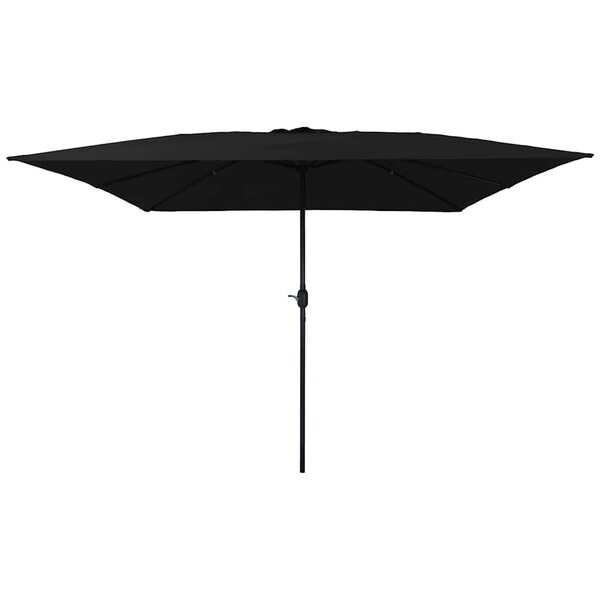vidaXL Parasol de jardin Noir 295 x 295 x 245 cm Polyester et Acier