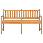 vidaXL Banc de jardin 3 places avec table 150 cm bois de teck massif