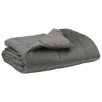 vidaXL Duvet d'été simple Matelassé Gris clair 155 x 200 cm Microfibre