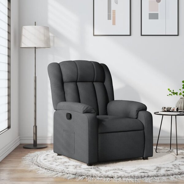 VidaXL Fauteuil Inclinable Gris Foncé Tissu, Fauteuil