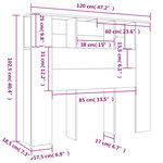 vidaXL Armoire de tête de lit chêne marron 120x18 5x102 5 cm