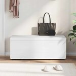 vidaXL Tabouret Blanc Cuir Synthétique et Bois Composite