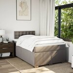 vidaXL Sommier à lattes de lit avec matelas Taupe 120x200 cm Tissu