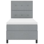 vidaXL Lit à Ressorts avec Matelas Gris Clair en Tissu