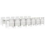 vidaXL Ensemble de salle à manger de jardin 15 Pièces Blanc Grand Rotin