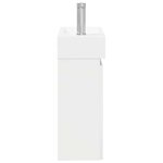 vidaXL Meuble de salle de bain avec robinet Blanc brillant