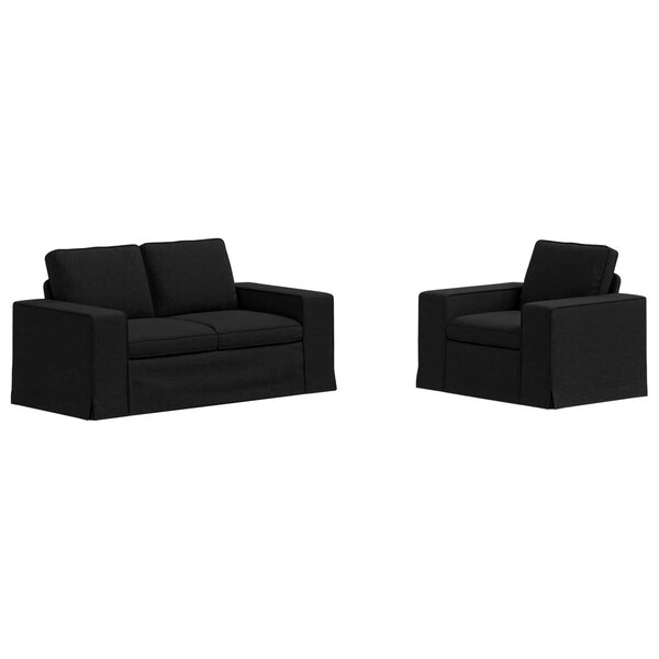 vidaXL Ensemble de Canapés 2 pc Noir tissu