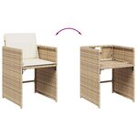 vidaXL Ensemble à manger de jardin et coussins 11 Pièces beige poly rotin
