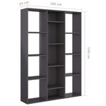 vidaXL Cloison de séparation Gris brillant 100x24x140 cm Aggloméré