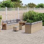 vidaXL Ensemble de canapé de jardin 11 Pièces beige et gris clair