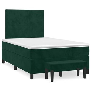 vidaXL Sommier à lattes de lit et matelas Vert foncé 120x200cm Velours