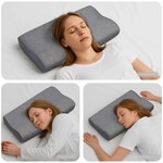 vidaXL Oreiller avec oreiller Gris 60 x 34 x 11 cm Polyester
