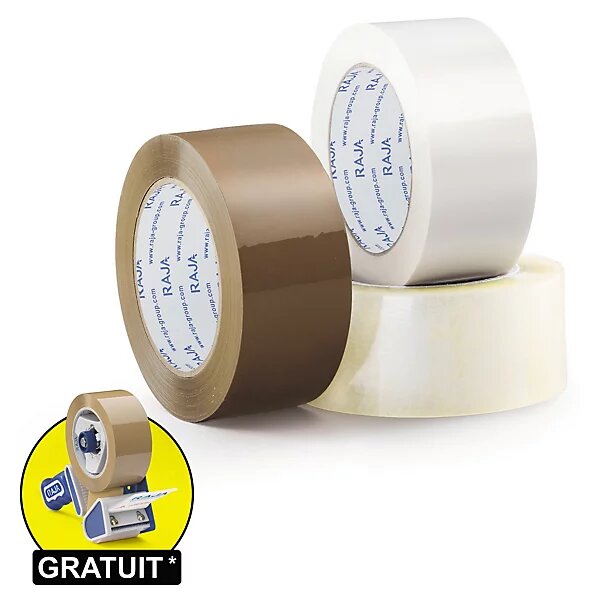 Ruban adhésif polypropylène silencieux transparent raja résistant  35 microns 75 mm x 66 m (lot de 24)