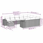 vidaXL Salon de jardin 11 Pièces avec coussins gris clair résine tressée
