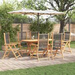 vidaXL Ensemble de salle à manger pour jardin 7 Pièces Gris