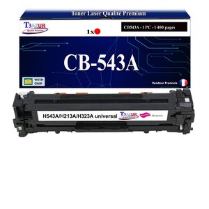 T3AZUR - Cartouche compatible avec CB543A pour HP Color LaserJet CP1200 CP1210 CP1213 CP1214 CP1214N CP1215 CP1216 CP1217 CP1500 CP1510 CP1510 CP1513 CP1513N - Jaune