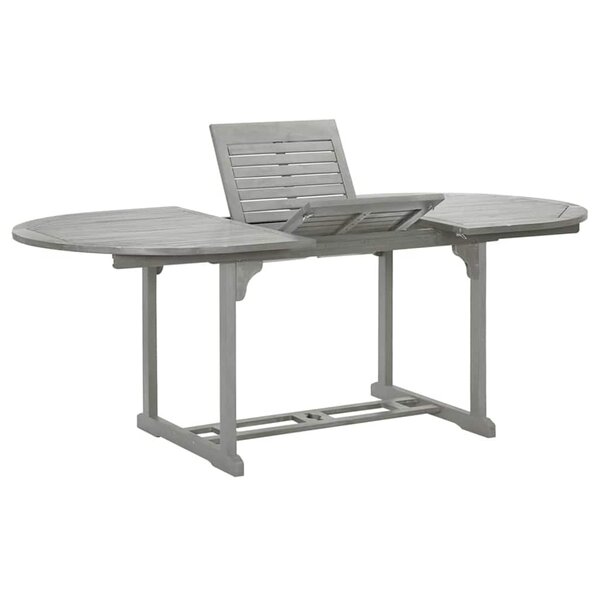 vidaXL Table de jardin Gris 200x100x75 cm Bois d'acacia massif