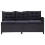 vidaXL Ensembles de meubles d'extérieur Noir polyrotin