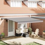 vidaXL Auvent Rétractable Gris clair 400 ×350 cm tissu