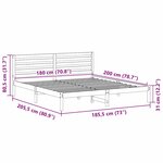 vidaXL Cadre de lit Blanc 180 x 200 cm Bois massif en pin