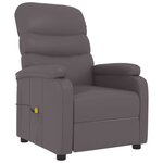 vidaXL Fauteuil de massage Gris Similicuir