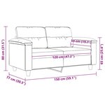 vidaXL Canapé à 2 places Gris foncé 120 cm Tissu microfibre