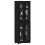 vidaXL Haut Armoire FLORIN Noir 60 x 35 x 182 cm Bois d'ingénierie