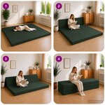 vidaXL Canapé-lit pliable 180 x 67 x 45 cm Vert foncé