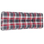 vidaXL Coussin de palette motif à carreaux rouge 120x40x12 cm tissu