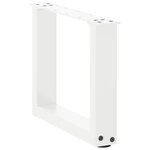 vidaXL Pieds de table basse en U 2 pièces Blanc 30 x (30-31) cm Acier