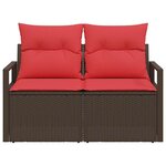 vidaXL Canapé de jardin avec coussin 120 x 62 x 69 cm polyrotin