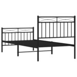 vidaXL Cadre de lit métal sans matelas avec pied de lit noir 90x200 cm