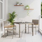vidaXL Ensemble de salle à manger pour jardin 3 Pièces Gris  Marron