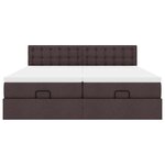 VidaXL Cadre de lit ottoman avec matelas marron foncé 180x200 cm tissu