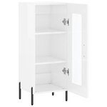 vidaXL Buffet Blanc brillant 34 5x34x90 cm Bois d'ingénierie