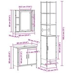vidaXL Meubles de salle de bain avec étagère Noir 33 x 33 x 185.5 cm