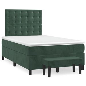 vidaXL Sommier à lattes de lit et matelas Vert foncé 120x200cm Velours