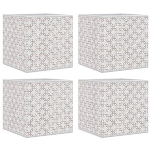 vidaXL Boîtes de rangement pliables 4 Pièces crème tissu intissé