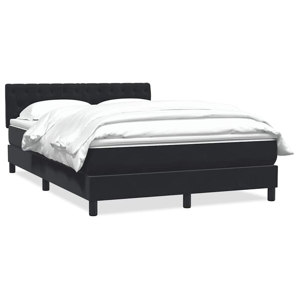 vidaXL Sommier à lattes de lit avec matelas noir 160x220 cm velours