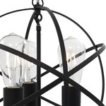 vidaXL Lampe suspendue Noir Sphère 3 ampoules E27