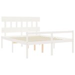 vidaXL Lit pour personne âgée sans matelas blanc bois massif