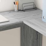vidaXL Bureau d'angle avec rangement Gris Sonoma 140 x 113.5 x 75 cm