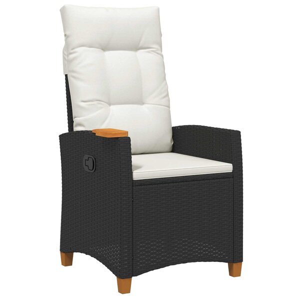 vidaXL Chaise inclinable avec plateau à thé 62 x 64 x 112 cm polyrotin