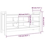 vidaXL Banc d'entrée 110x40x60 cm Bois de pin massif