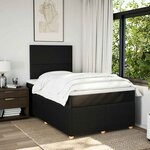 vidaXL Sommier à lattes de lit avec matelas noir 120x190 cm tissu