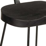 vidaXL Tabourets de bar lot de 2 noir 49x43x103cm bois manguier massif