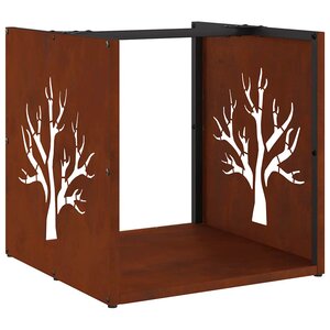 VidaXL Étagère à bois 40x40x40 cm acier résistant aux intempéries